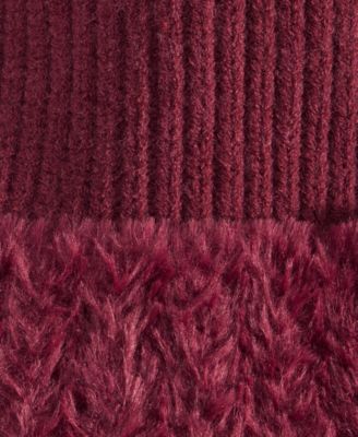 Faux Fur Cuff Ribbed Knit Beanie, Macy's Exclusive