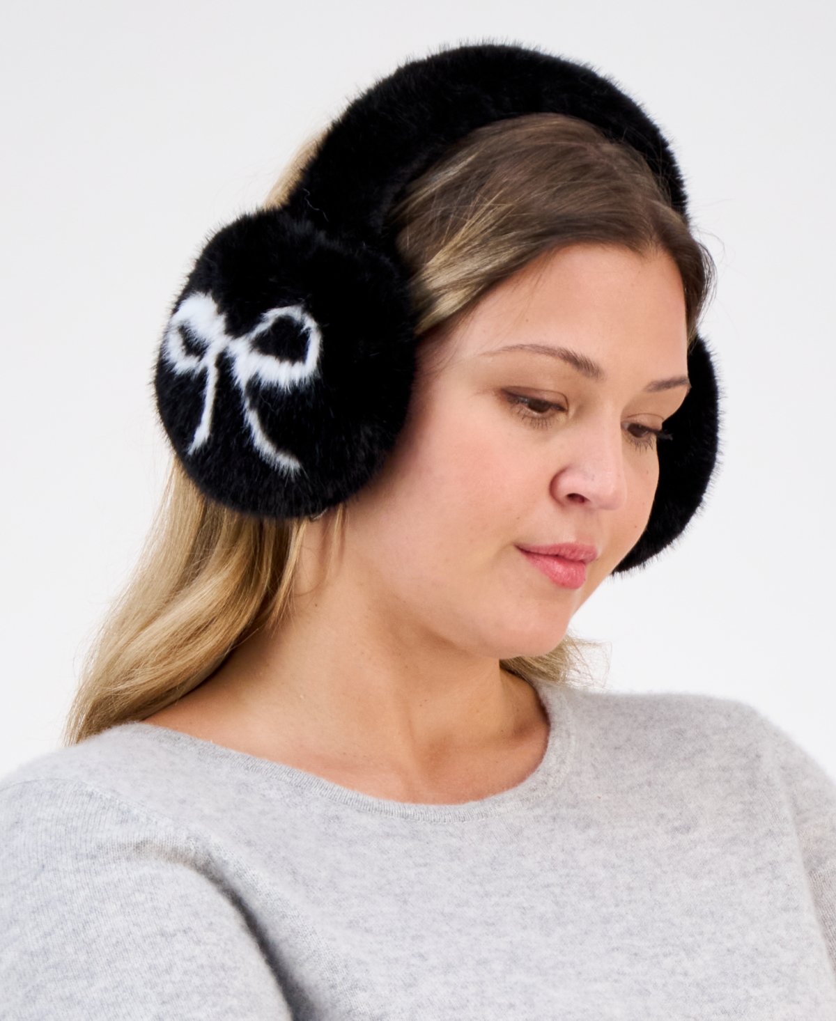 Inc International Concepts Printed Bow Earmuffs, Macy's Exclusive In Multi