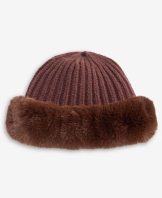 I.N.C. International Concepts - Faux Fur Trim Knit Hat