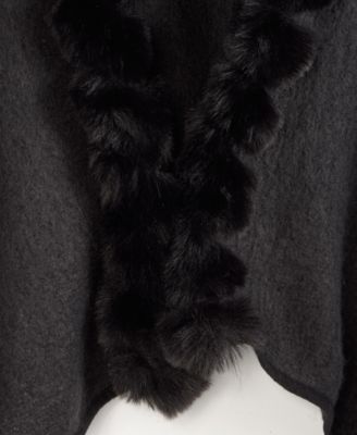 Whipstitch Faux Fur Luxe Ruana, Macy's Exclusive