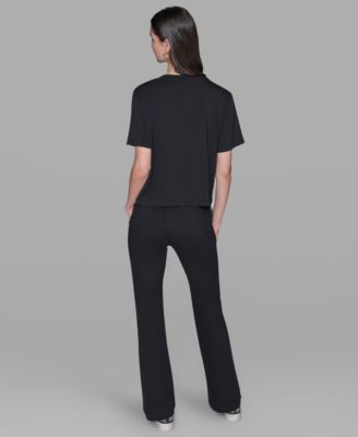 Women's Tweed Pocket Knit Short Sleeve Top