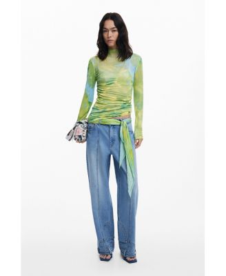 Women's Watercolor draped fine sweater