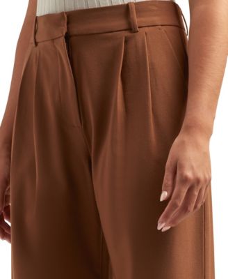 Juniors' Pleated-Front Wide-Leg Pants