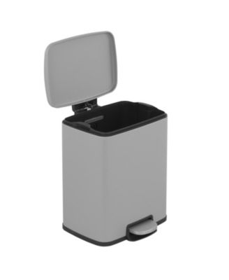 5.3 Gal./20 Liter Rectangular Stainless-Steel-Made Matt Grey Step-on Trash Can for kitchen