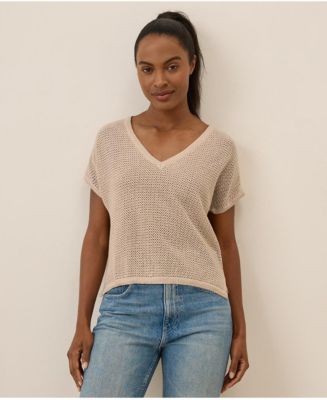 Pact Women's Beachside Crochet Knit V-Neck Top - Macy's