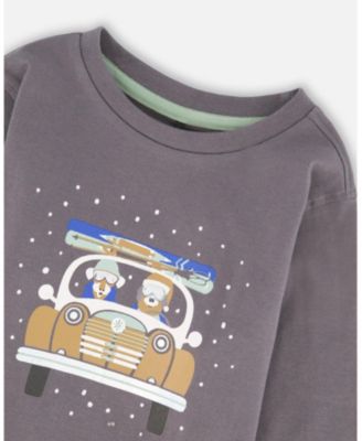 Baby Boys Long Sleeve Cotton Jersey Tee Dark Gray