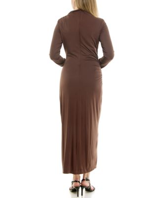 Women's Ruched Long-Sleeve Bodycon Dress
