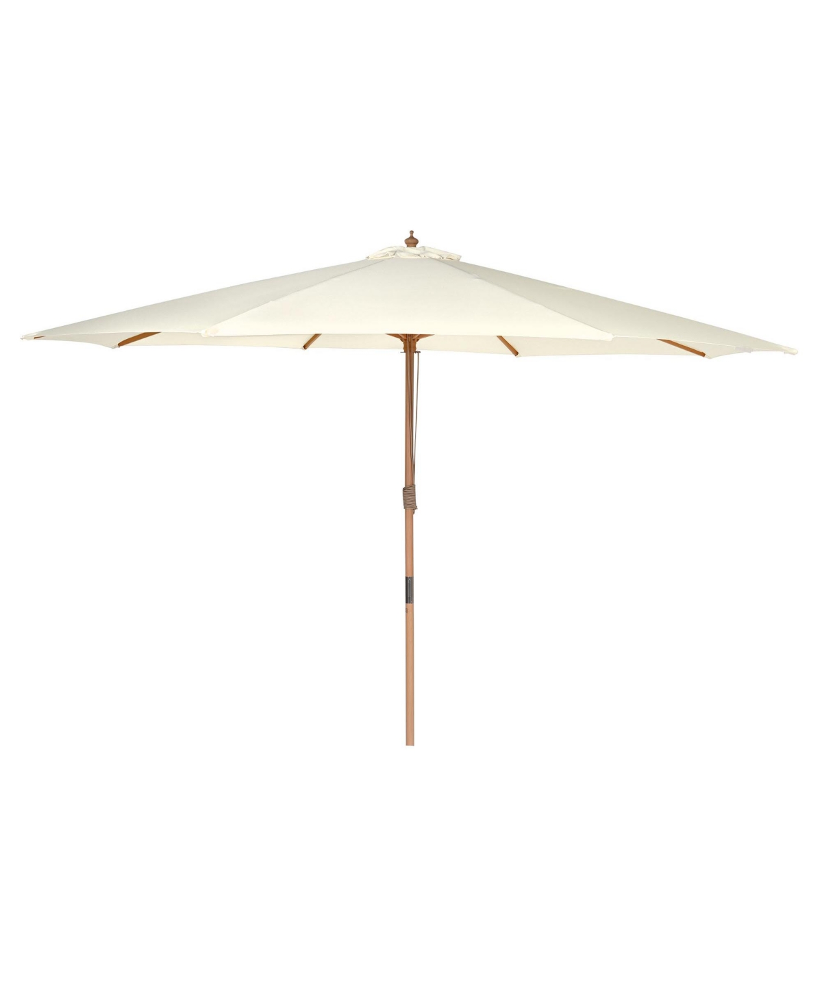 13FT Large Wooden Outdoor Patio Umbrella Solid German Beech Pole Rope Pulley Lift for Deck Pool Backyard Garden Market Beach Parasol,Ivory - Iv