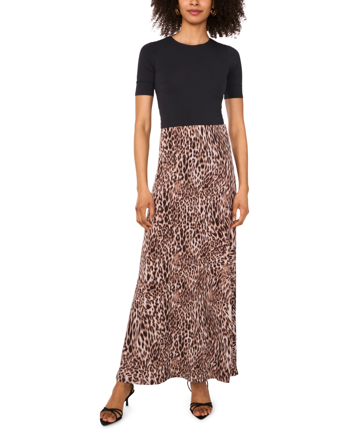 Vince Camuto Print Pull-on Maxi Skirt In Brown