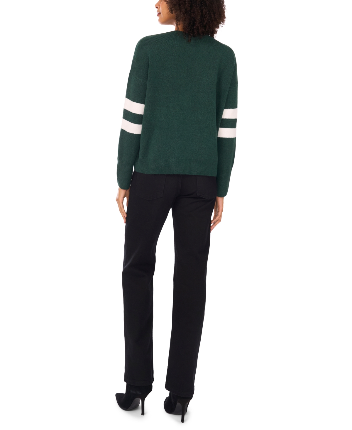Vince Camuto Number Design Sweater In Green