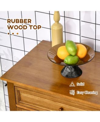 Brown Kitchen Island: Modern Rolling Cart with Drawer & Towel Racks