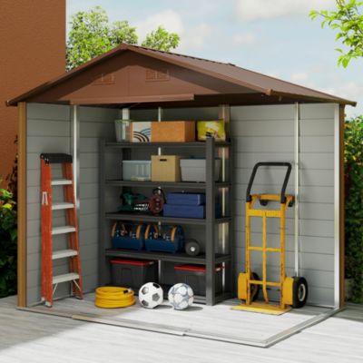8' x 6' Storage Shed Garden Tool House w/ Vents Doors