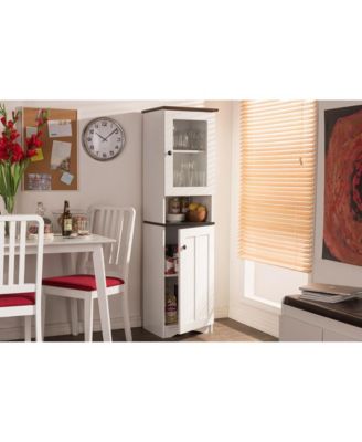 Wood Buffet and Hutch Kitchen Cabinet with Two-Tone Finish