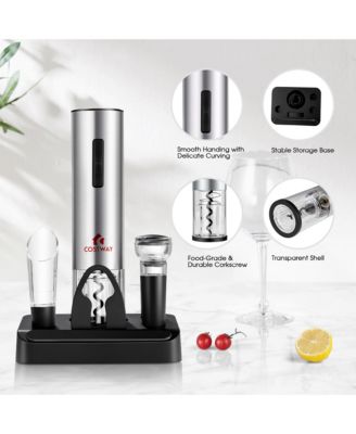 6 in 1Electric Wine Bottle Opener Set Rechargeable Cordless Corkscrew Opener Set