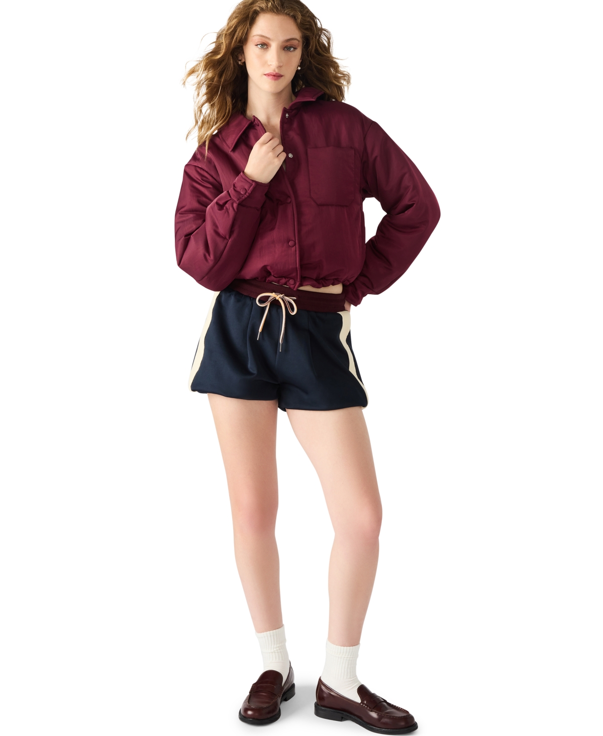 Steve Madden Selma Jacket In Burgundy