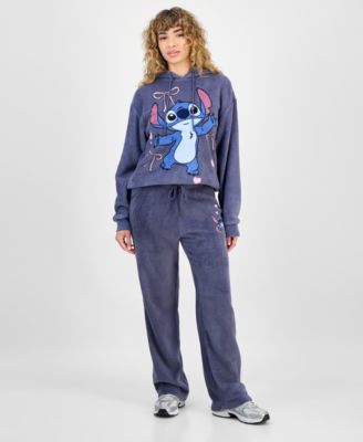 Disney - Juniors' Stitch Hearts High-Rise Sweatpants
