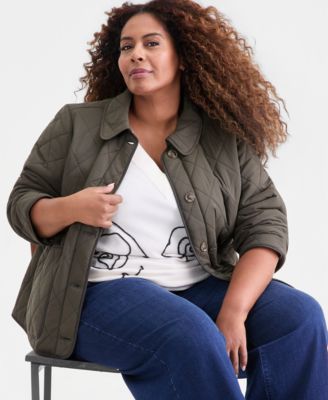 Plus Size Quilted Utility Jacket, Macy's Exclusive