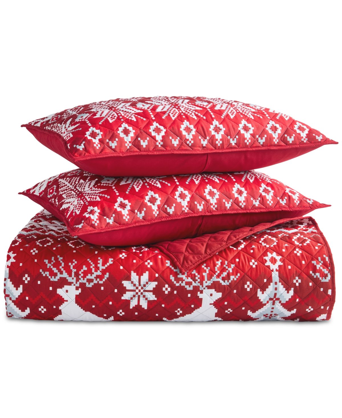 Holiday Lane Fair Isle 4-Pc. Quilt Bag Set, Full/Queen, Exclusively for Macy's
