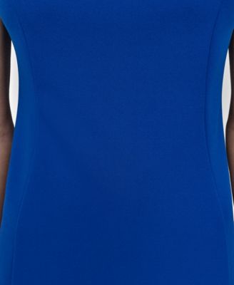 Women's Bubble Sleeve Sheath Scuba Crepe Dress