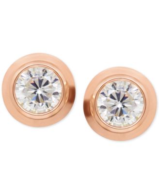 Macy's - Cubic Zirconia Bezel-Set Stud Earrings in 14k Yellow, White or Rose Gold