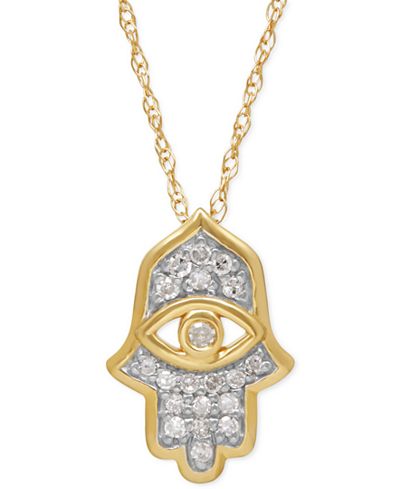 hamsa diamond necklace pendant 10k gold ct jewelry
