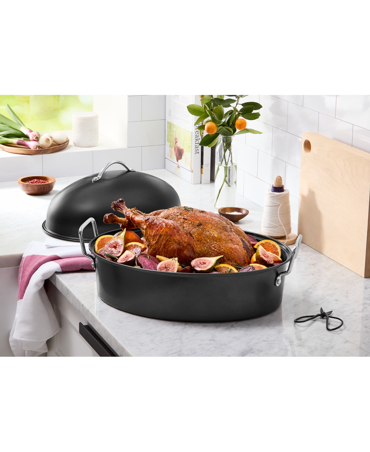 The Cellar Carbon Steel Nonstick 16" Turkey Roaster, Macy's Exclusive In Black