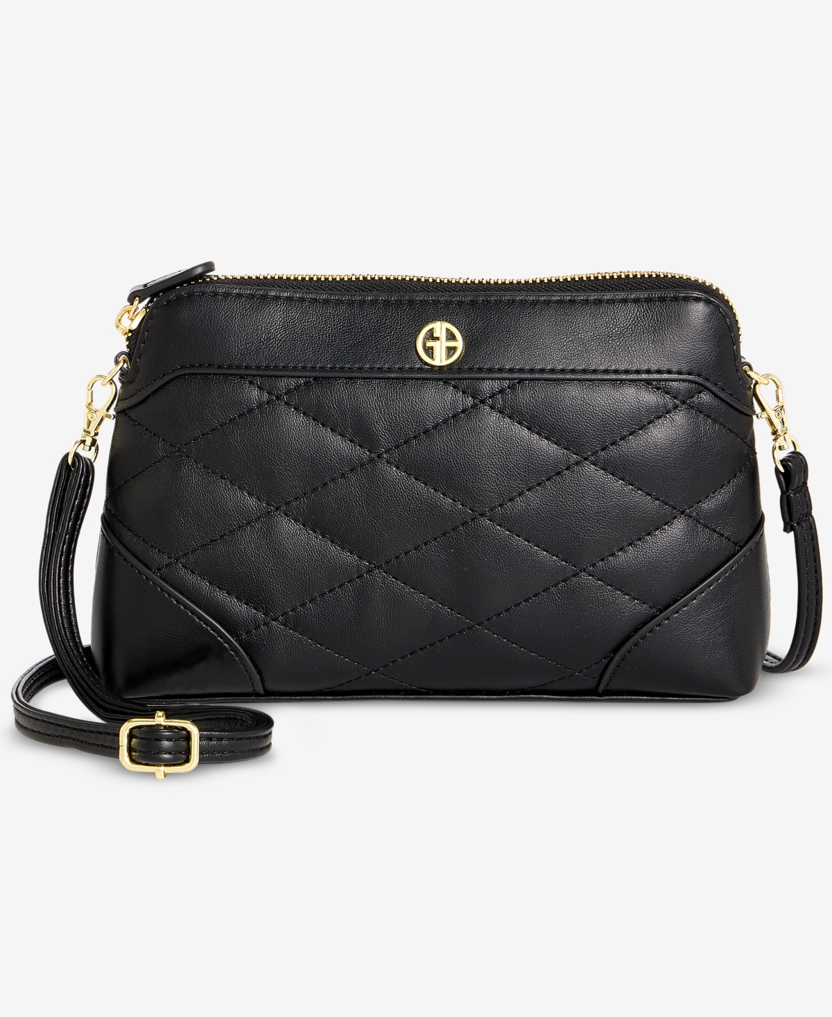 Giani Bernini Small Quilted Crossbody Wristlet, Macy's Exclusive In Black