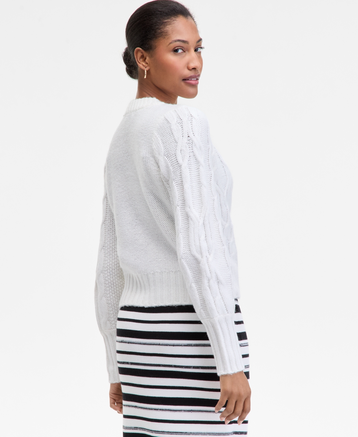 On 34th Women's Chunky Cable-knit Cardigan, Macy's Exclusive In White