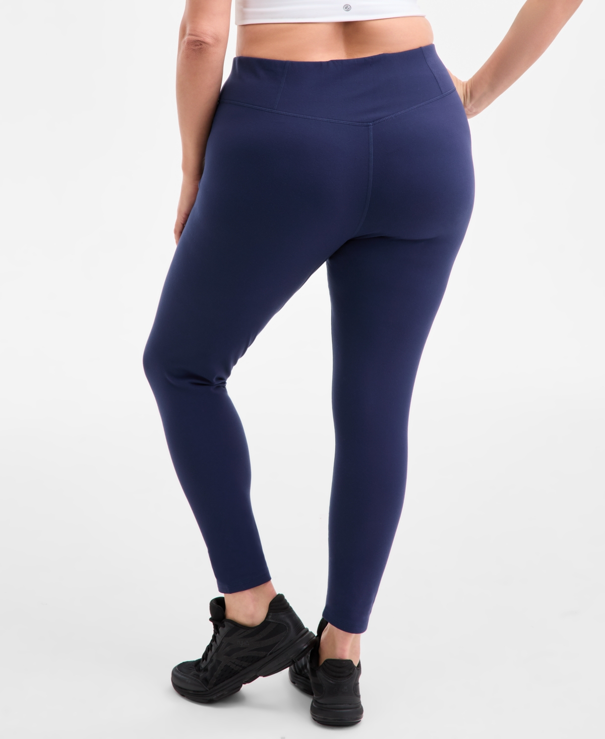 Id Ideology Plus Size Soft Flex High-rise Leggings, Macy's Exclusive In Blue