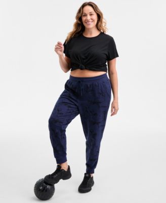 ID Ideology - Plus Size Relaxed High-Rise Marble Fleece Joggers