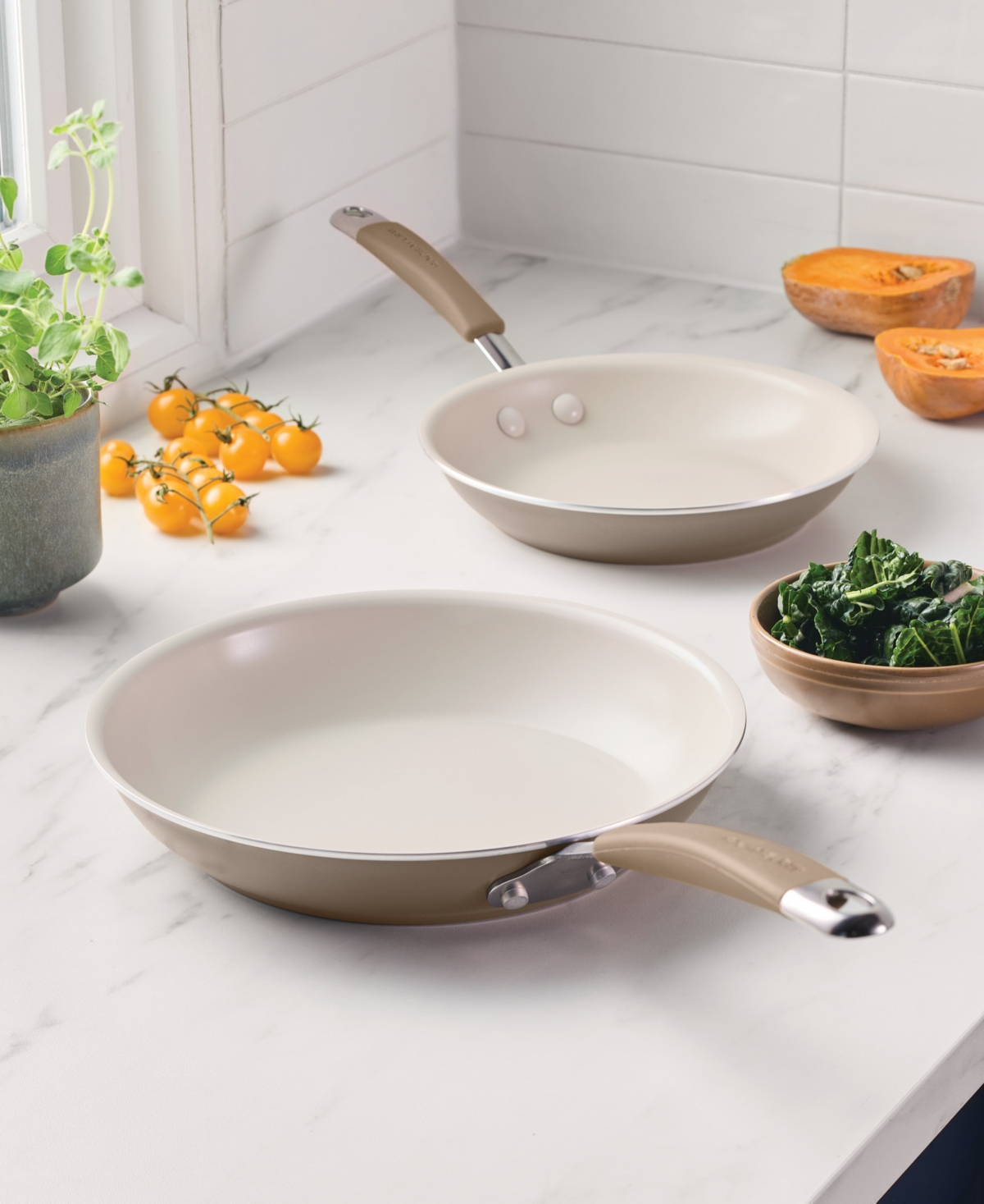 Rachael Ray Cucina Ceramic Nonstick 2-pc. Skillet Set In Brown