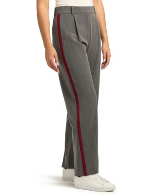 Juniors High-Rise Pinstripe Wide-Leg Pants