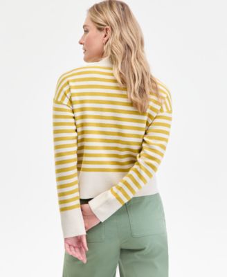 Women's Striped Mock Neck Sweater