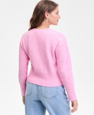 Women's Side-Button Crewneck Sweater, Macy's Exclusive