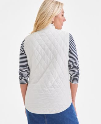 Women's Quilted Mock-Neck Vest, Created for Macy's