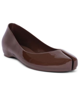 Women's Fixed Split-Toe Jelly Flats