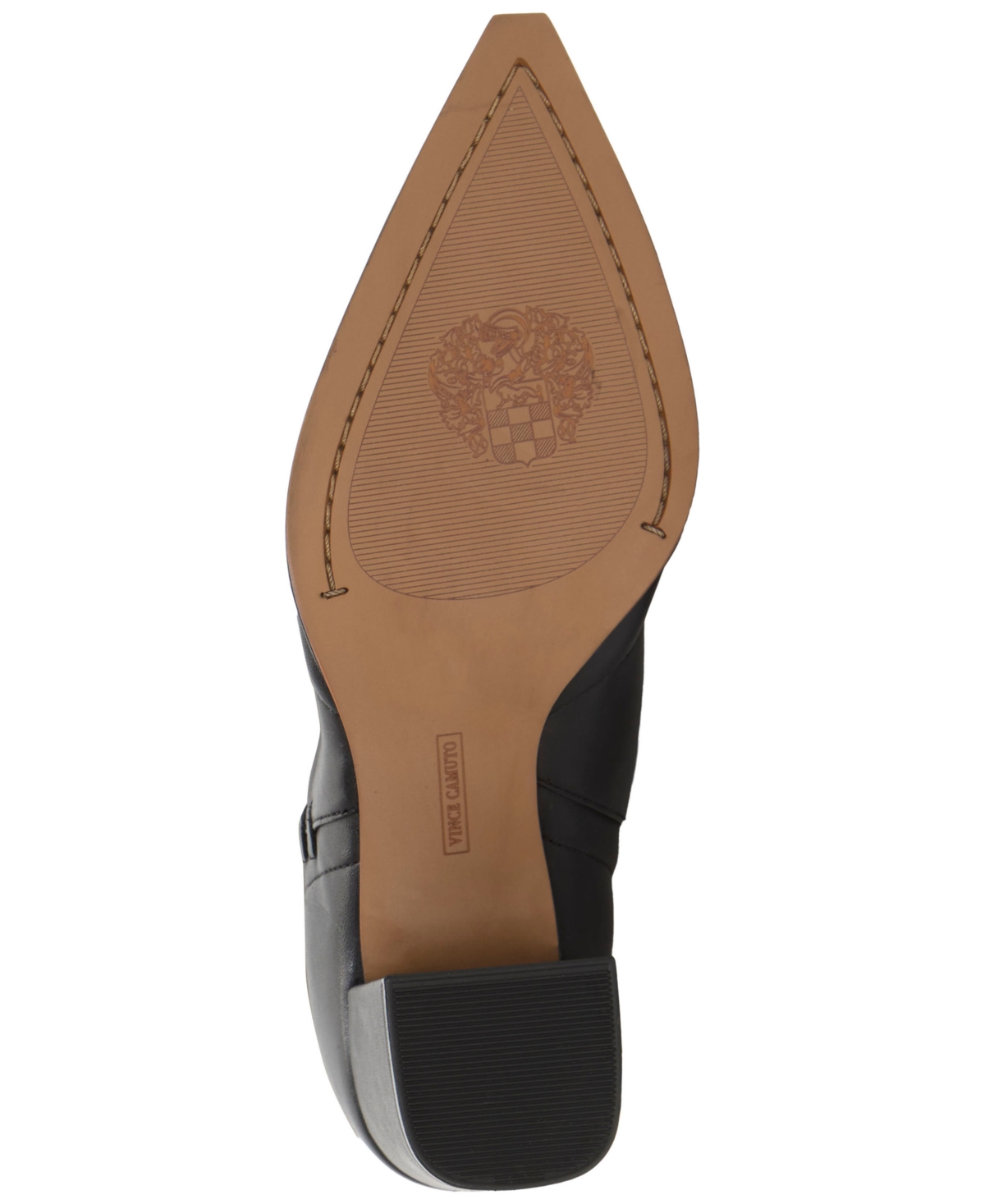 Vince Camuto Lorrys Whipstitch Block Heel Boot In Black