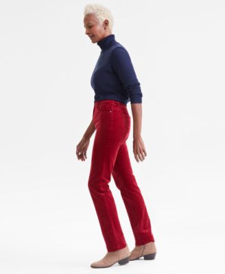 Women's High-Rise Straight-Leg Corduroy Jeans, Created for Macy's 