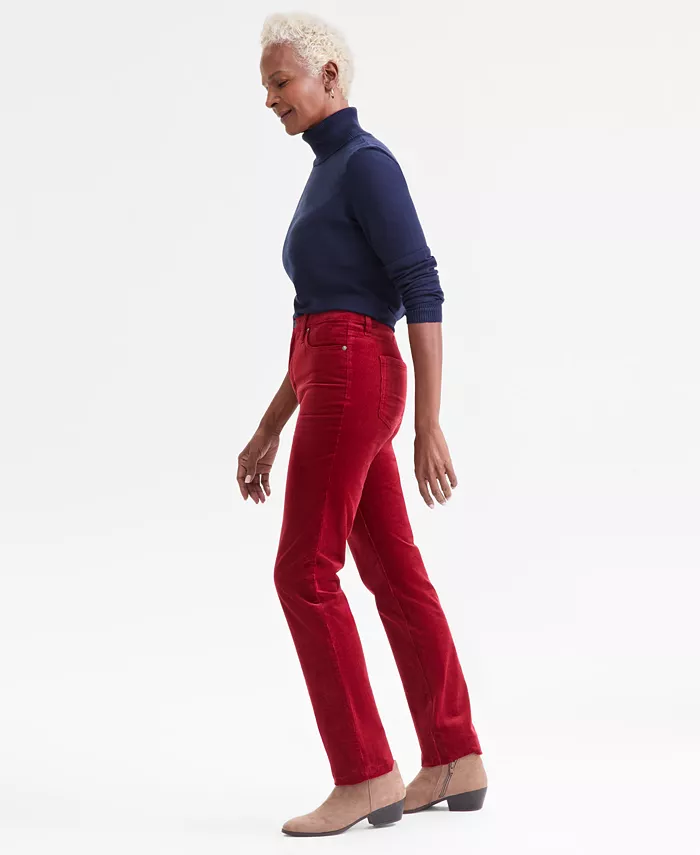 Women's High-Rise Straight-Leg Corduroy Jeans - thumbnail 3