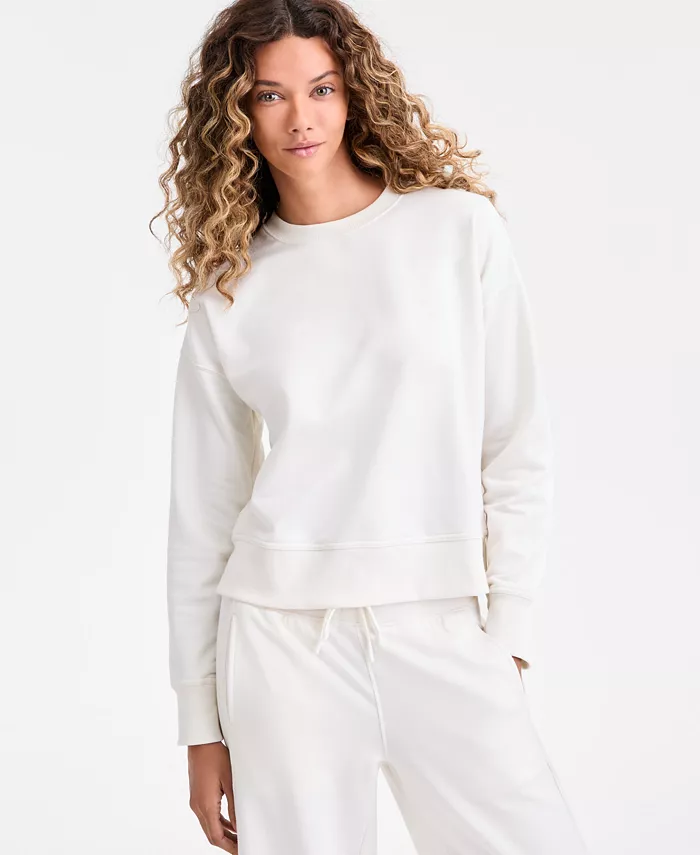 Women's Crewneck Vented-Hem Sweatshirt - thumbnail 9