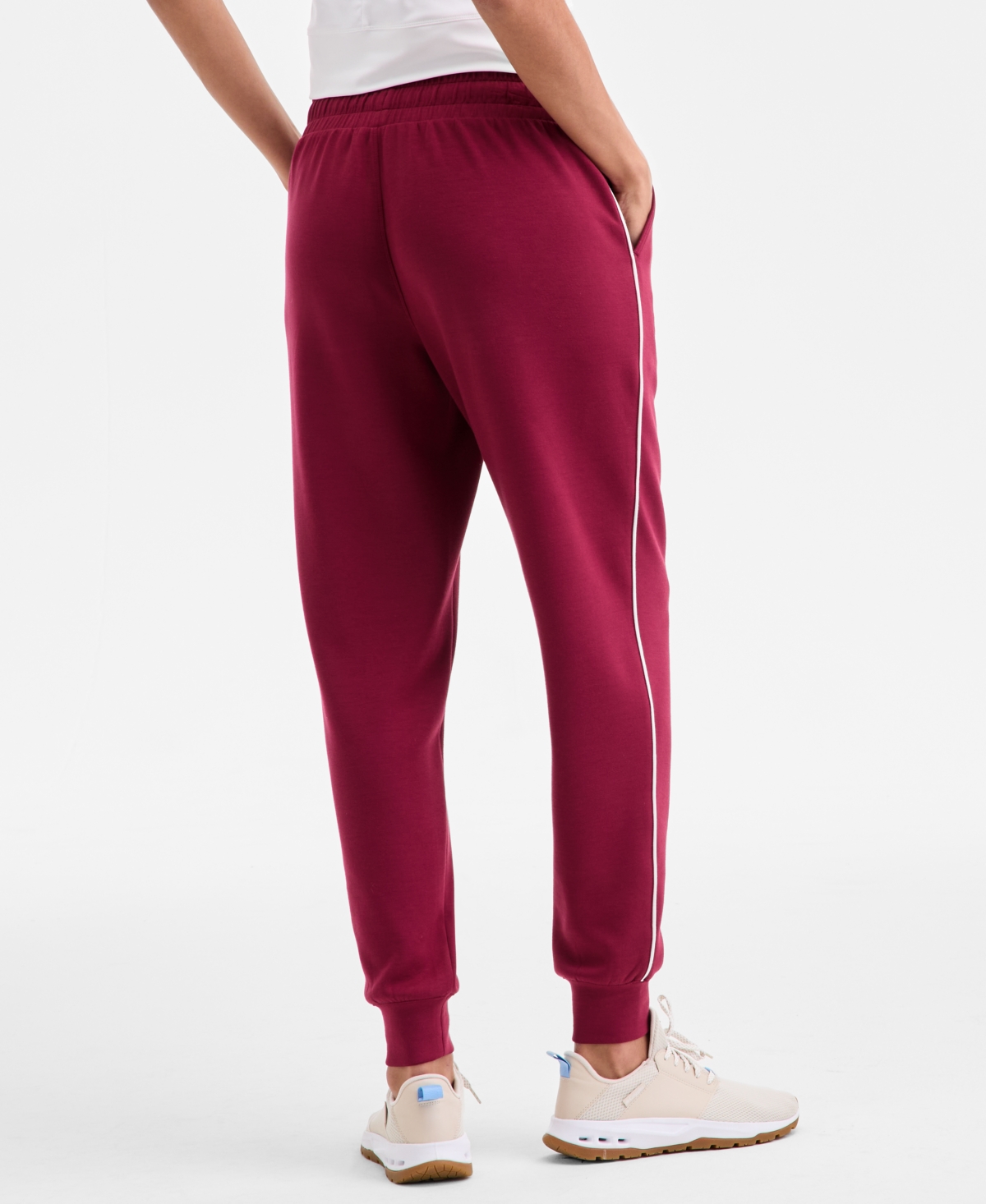 Id Ideology Women's Relaxed Butter Soft Joggers, Macy's Exclusive In Burgundy