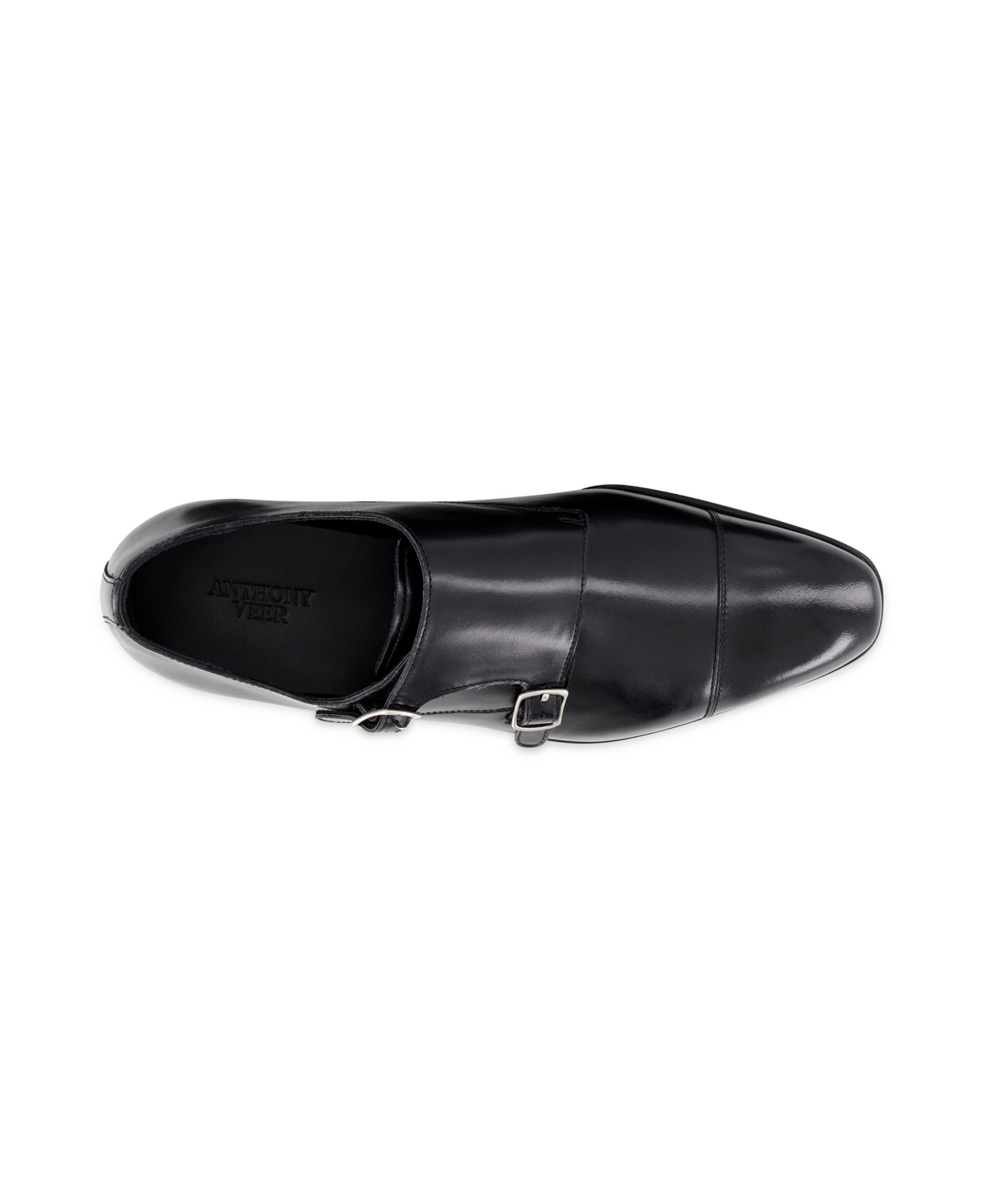 Anthony Veer Men's Bexley Double Monk Slip On Oxford In Black