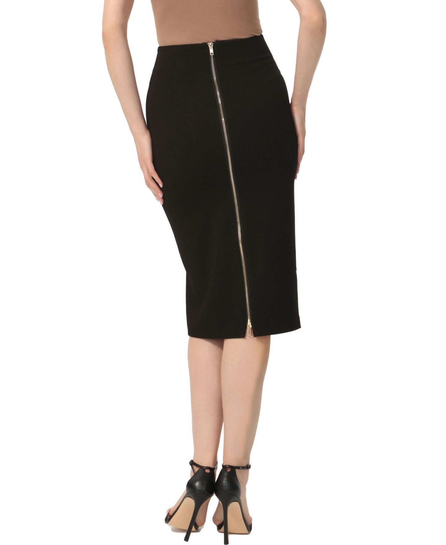 Женская юбка kimi + kai Exposed Back Zip Pencil, цвет: Чёрный — фото 6