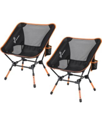 Sportneer Camping Chairs, Lightweight Outdoor Chairs Height Adjustable with 2 Side Pockets & Storage Bag (2, Orange) - Macy's