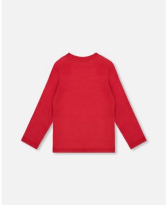 Baby Boys Jersey T-Shirt Cherry Red with Moose