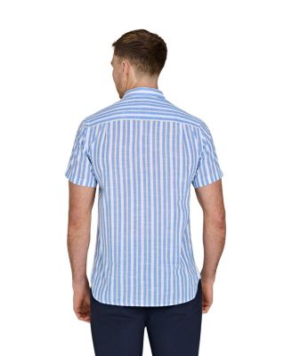 Big & Tall Short Sleeve Cotton Linen Look Shirt