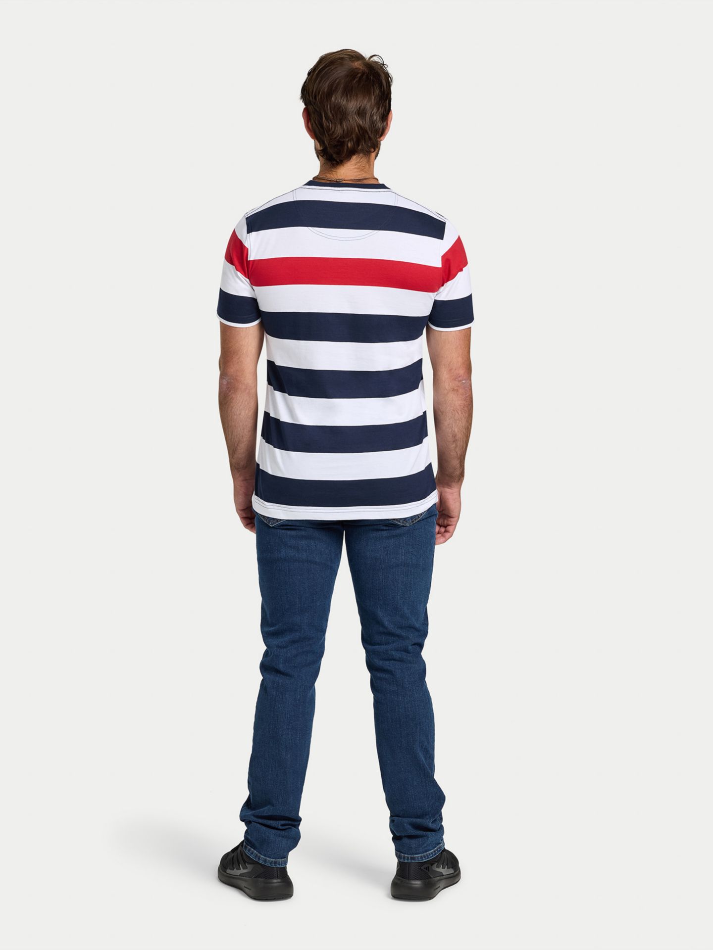 Мужская футболка Raging Bull Contrast Chest Stripe, цвет: Тёмно-синий / Красный — фото 4