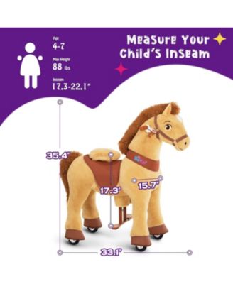 Ride-on Horse Light Brown Model E Size 4 for 4-7 Years