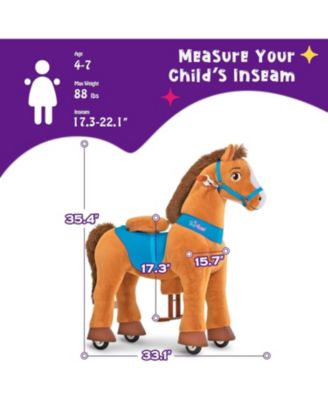 Ride-on Horse Brown Model E Size 4 for 4-7 Years