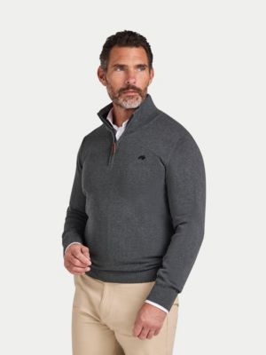 Men's Quarter Zip Cotton/Cashmere Knit